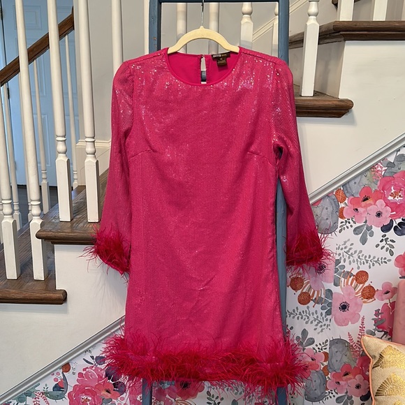 Anthropologie “Vineet Bahl” Feather Trimmed Shift Dress - Picture 3 of 5